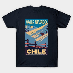 A Vintage Travel Art of Valle Nevado - Chile T-Shirt